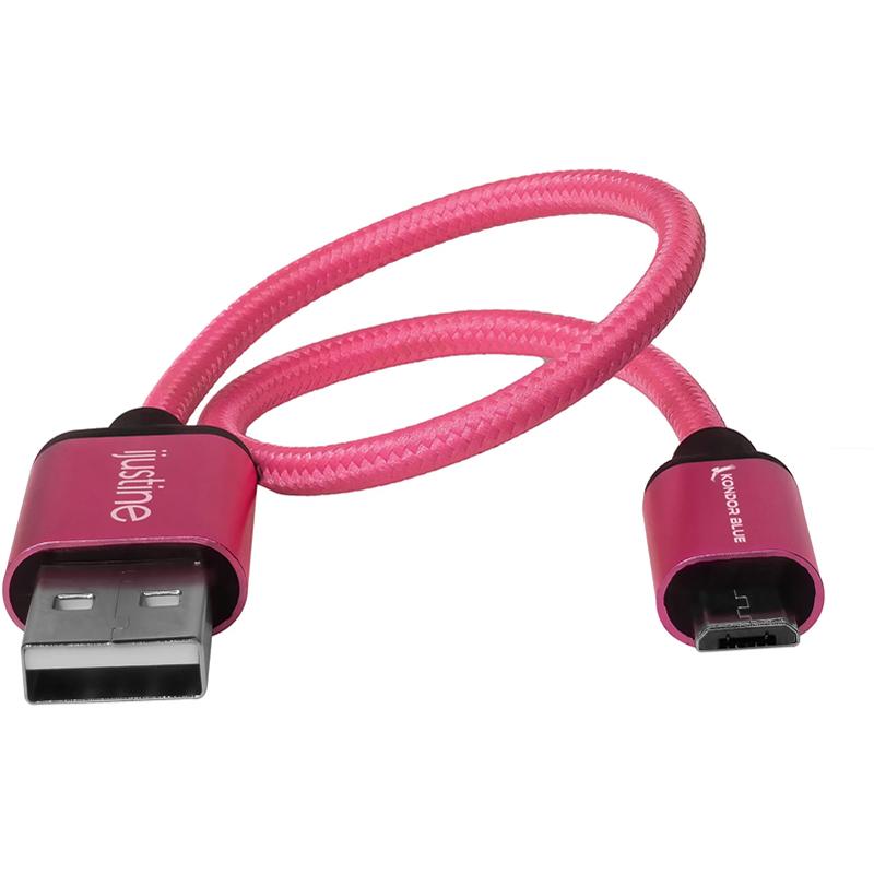 Kondor Blue iJustine Pink USB A to Micro USB Fast Charging Data Cable